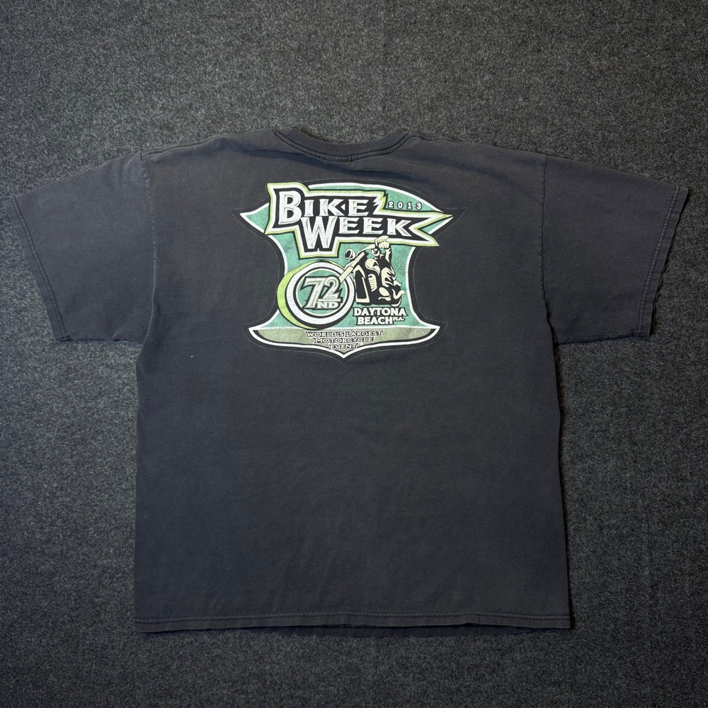 Hot Leathers T-Shirt Mens XL Black Bike Week 2013 Daytona Beach Graphic Tee